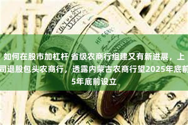 如何在股市加杠杆 省级农商行组建又有新进展，上市公司退股包头农商行，透露内蒙古农商行望2025年底前设立