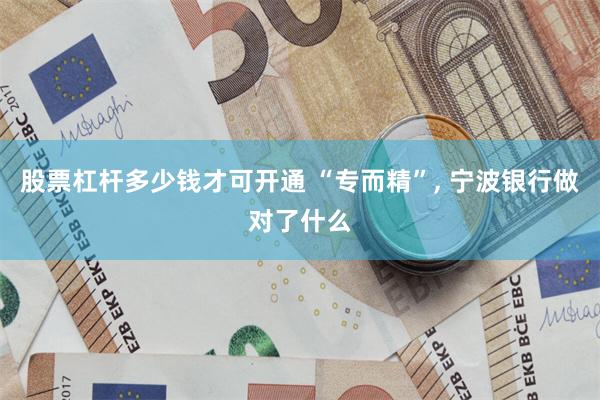 股票杠杆多少钱才可开通 “专而精”, 宁波银行做对了什么